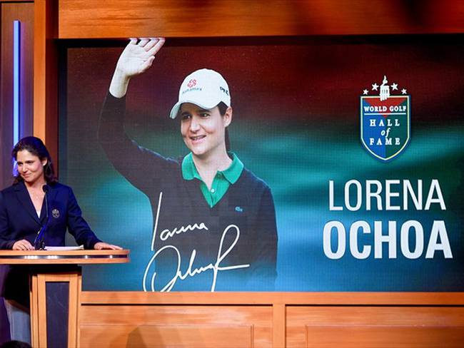 Lorena Ochoa al momento de ingresar al Salón de la Fama del Golf. Foto: Getty Images