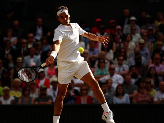 Roger Federer en su partido contra Raonic. Foto: Getty Images