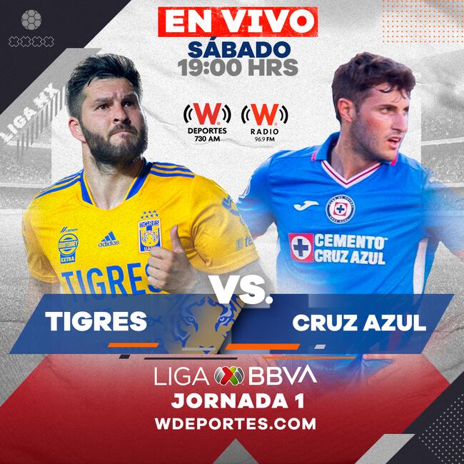 Tigres vs Cruz Azul, EN VIVO ONLINE, Liga MX Jornada 1