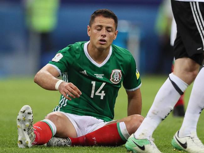 Javier Hernández frente a Alemania. Foto: Getty Images