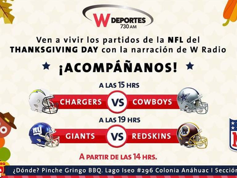 Chargers vs Cowboys y Giants vs Redskins . Foto: W Deportes