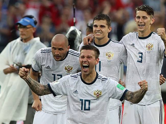 Selección de Rusia enfrentando a España en el Mundial 2018. Foto: Getty