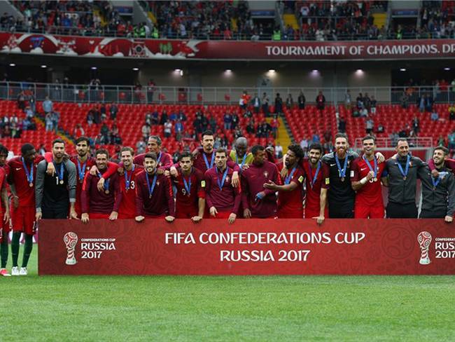 Los portugueses con su medalla de tercer lugar. Foto: Getty Images