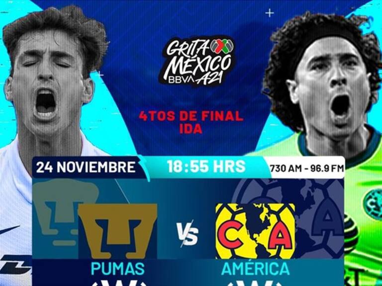 Pumas vs América, en vivo, cuartos de final (ida), GritaMéxicoA21