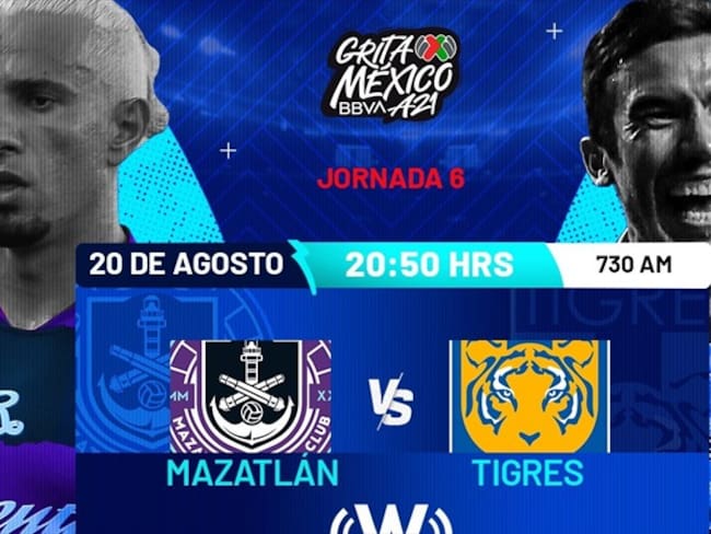 Mazatlán vs Tigres, en vivo, Jornada 6, Liga MX, Grita MéxicoA21