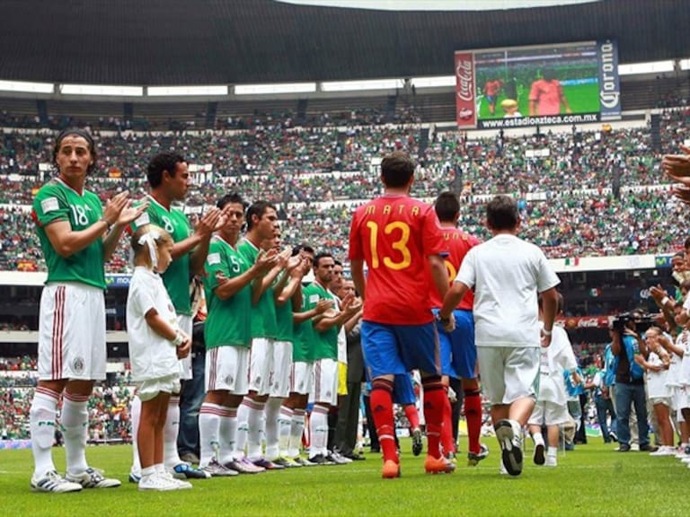 México vs España amistoso celebrado en el Estadio Azteca. Foto: Twitter