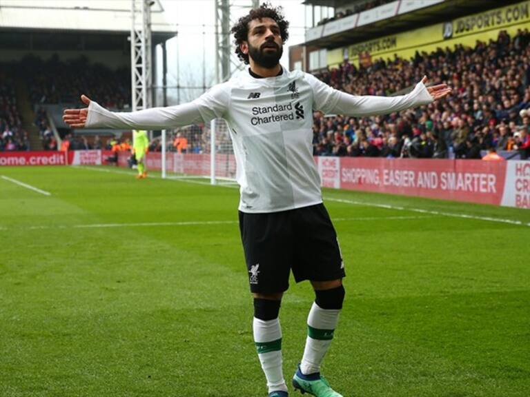 Mohamed Salah festeja un gol con el Liverpool ante Crystal Palace. Foto: