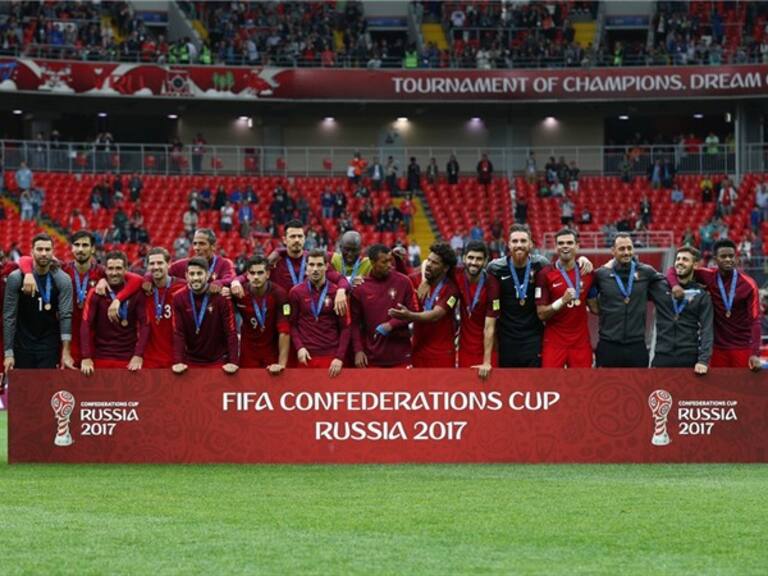Los portugueses con su medalla de tercer lugar. Foto: Getty Images