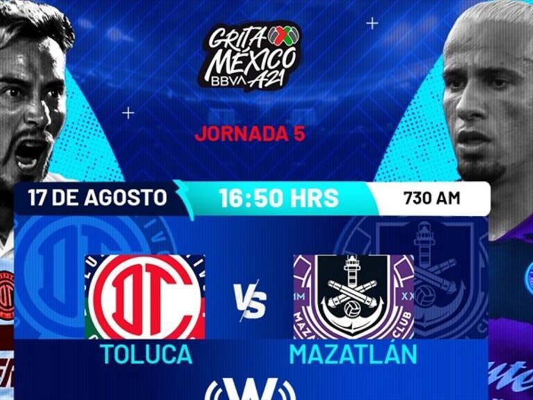 Toluca vs Mazatlán . Foto: wdeportes