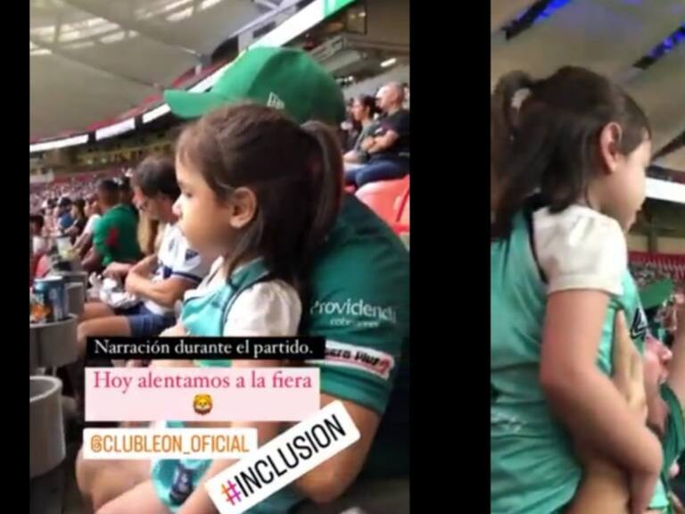 Padre narra partido de León a su hija invidente