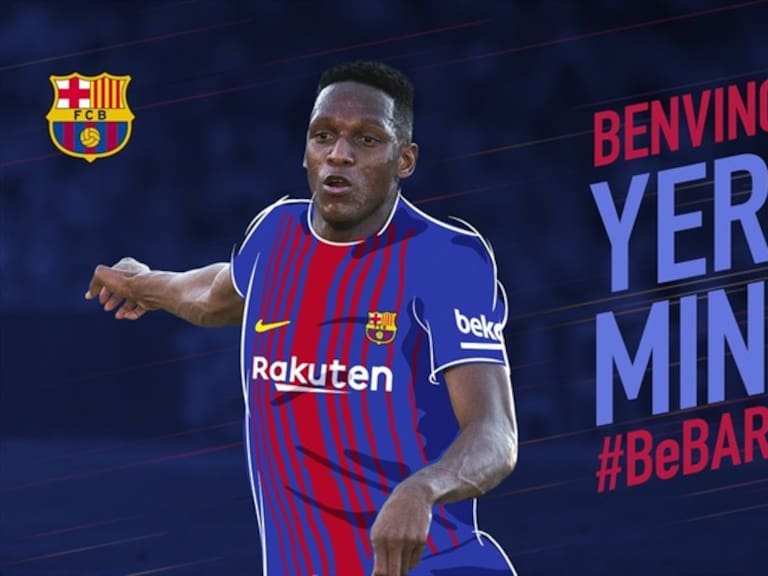 Yerry Mina, nuevo defensa del Barcelona. Foto: Twitter @FCBarcelona_es