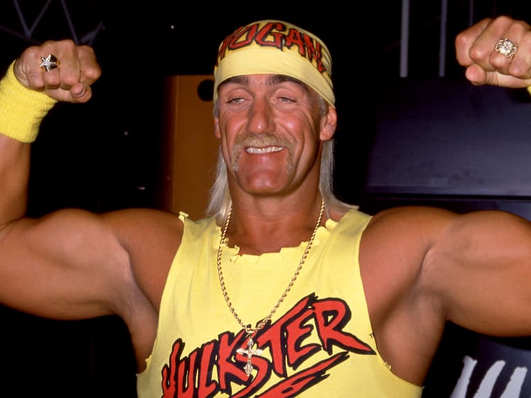 American professional wrestler and television personality Hulk Hogan, flexes as he poses for a portrait circa 1995 in Los Angeles, California.