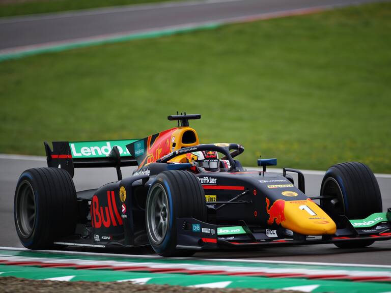 IMOLA, ITALY - APRIL 22: Dennis Hauger of Norway and Prema Racing (1) drives on track during practice ahead of Round 3:Imola of the Formula 2 Championship at Autodromo Enzo e Dino Ferrari on April 22, 2022 in Imola, Italy. (Photo by Joe Portlock - Formula 1/Formula Motorsport Limited via Getty Images)