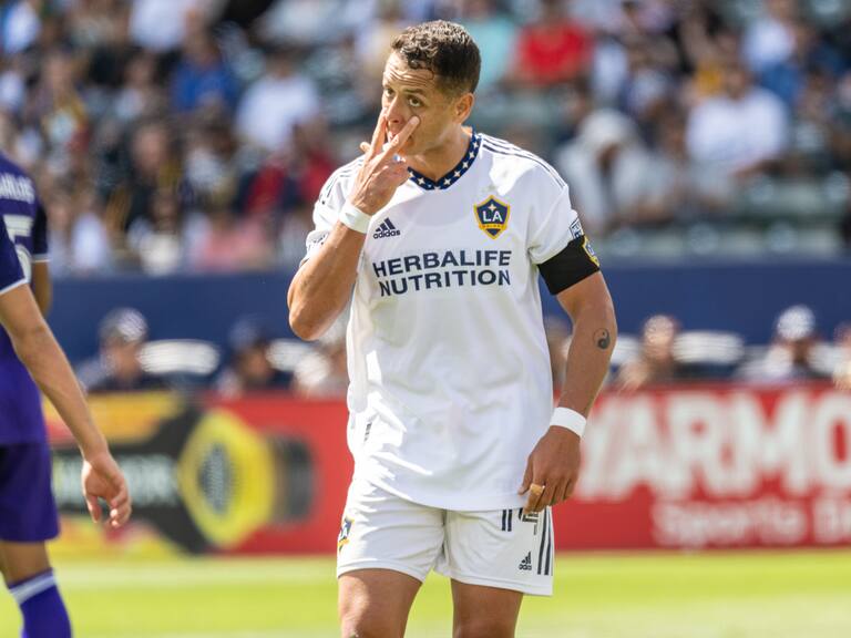 CARSON, CA - MARCH 19: Javier Hernández #14 of Los Angeles Galaxy during the match against Orlando City at the Dignity Health Sports Park on March 19, 2022 in Carson, California. Orlando City won the match 1-0 (Photo by Shaun Clark/Getty Images)