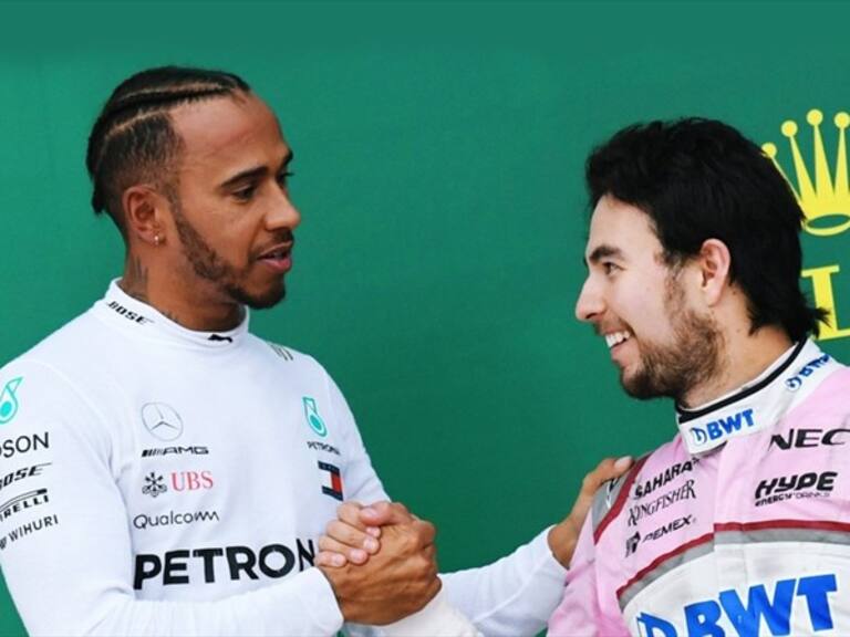 Hamilton y 'Checo' Pérez. Foto: Getty Images