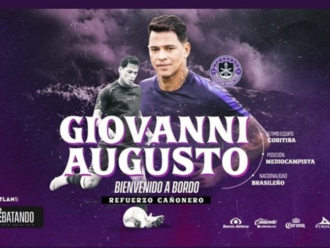 Mazatlán FC anuncia la llegada de Giovanni Augusto