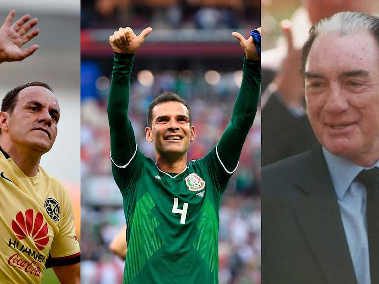 Cuauhtémoc Blanco, Rafa Márquez y Emilio Azcárraga, en el Salón de la Fama