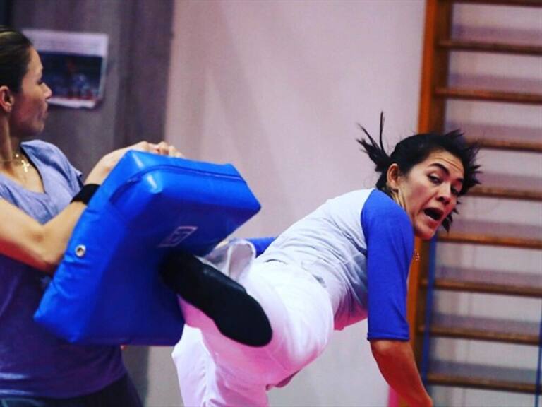 María Espinoza entrena para su ultima competencia del 2018. Foto: vía (@mariespinozatkd)