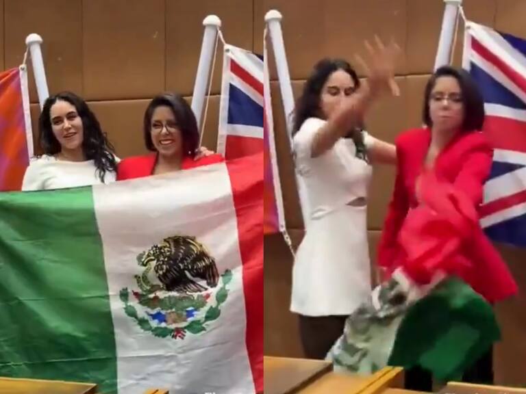 Elsa García le falta el respeto a la bandera de México al tirarla al suelo