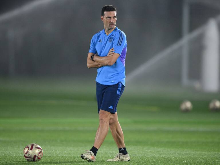 Lionel Scaloni en entrenamiento