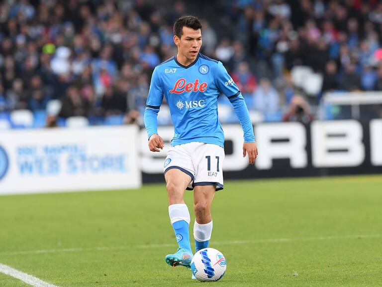 NAPLES, ITALY - APRIL 18: Hirving Lozano of Napoli during the Serie A match between SSC Napoli and AS Roma at Stadio Diego Armando Maradona on April 18, 2022 in Naples, Italy. (Photo by SSC NAPOLI/SSC NAPOLI via Getty Images)
