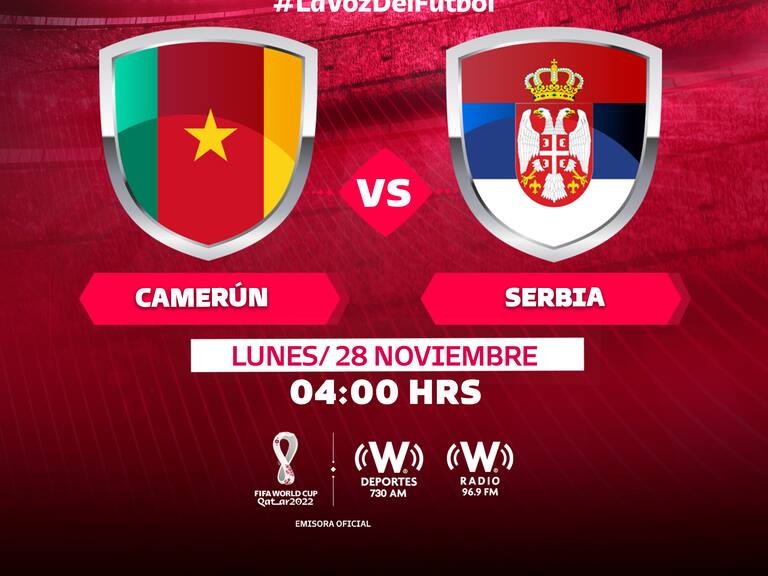 Camerún vs Serbia, en vivo