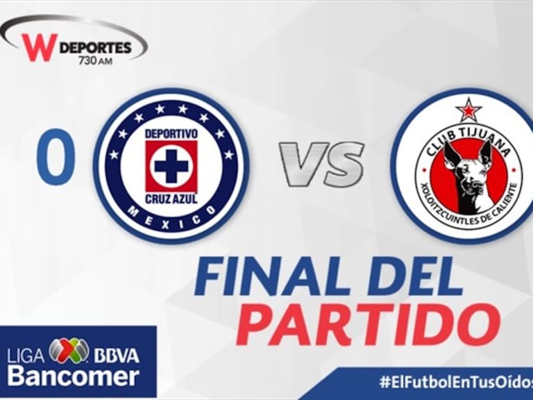 Cruz Azul vs Tijuana . Foto: W Deportes