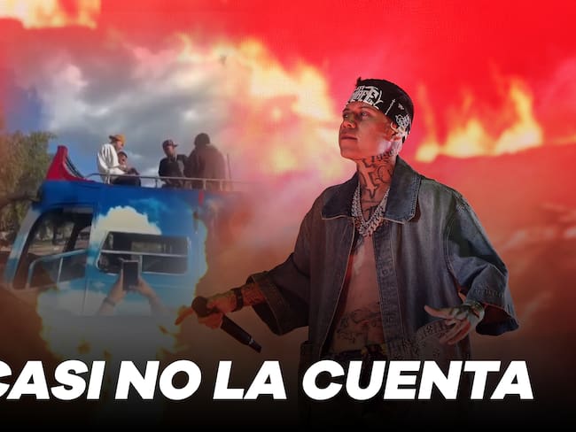 Santa Fe Klan sufrió espantoso accidente; su camión con él y niños adentro, se fue de reversa en una rampa VIDEO