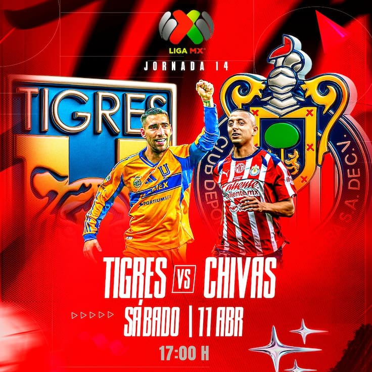 Tigres vs Chivas: EN VIVO, dónde, cuándo y a qué hora ver la Jornada 14 de Liga MX Clausura 2026