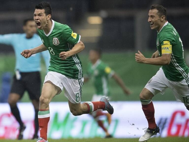 Hirving Lozano festeja su gol ante Panamá. Foto: Twitter