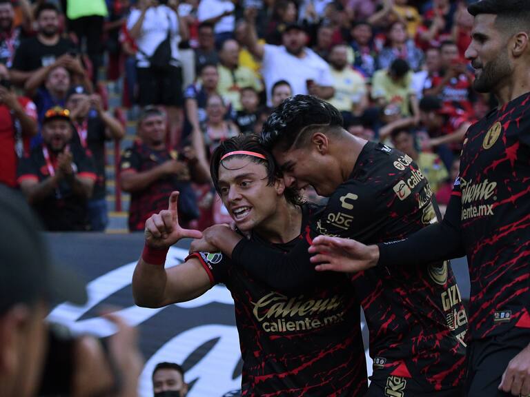 Joaquin Montecinos celebrates his goal 2-0 of Tijuana during the game Tijuana vs America, corresponding Round 04 the Torneo Apertura 2022 of the Liga BBVA MX at Caliente Stadium, on July 23, 2022.
<br><br>
Joaquin Montecinos celebra su gol 2-0 de Tijuana durante el partido Tijuana vs America, correspondiente a la Jornada 04 del Torneo Apertura 2022 de la Liga BBVA MX en el Estadio Caliente, el 23 de julio de 2022.