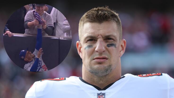 Rob Gronkowski conoce al fan de los Yankees que fue expulsado por interferir en Serie Mundial: ‘Era un maníaco’