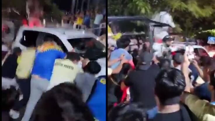 Aficionados del América movieron y festejaron con una camioneta de la Guardia Nacional