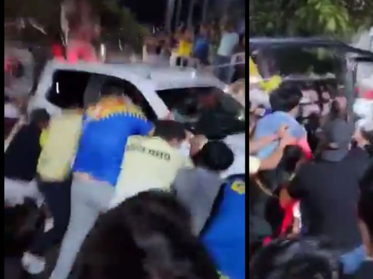 Aficionados del América movieron y festejaron con una camioneta de la Guardia Nacional