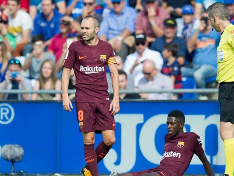 Dembelé se lamenta tras su lesión. Foto: Getty Images