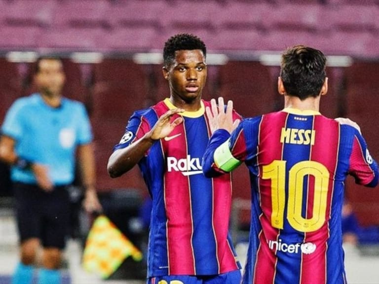 Ansu Fati y Messi Barcelona. Foto: Getty Images