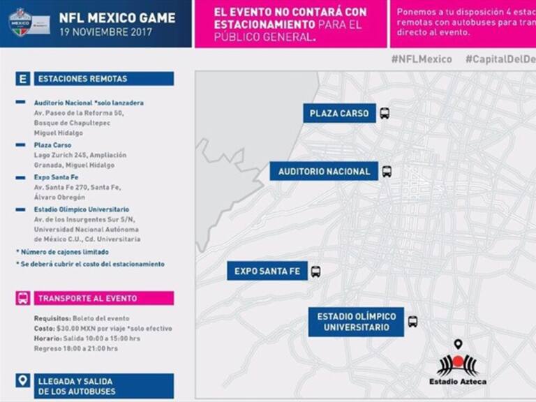 Mapa para poder llegar al Azteca. Foto: Twitter