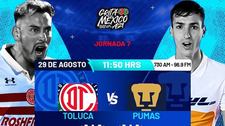 Toluca vs Pumas, en vivo, Jornada 7, Liga MX, Grita MéxicoA21