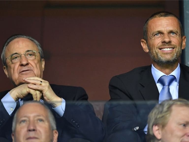 Florentino Pérez y Ceferin, Presidente de UEFA. Foto: Getty Images
