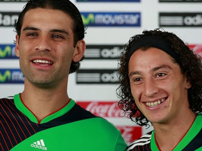 Rafael Márquez y Andrés Guardado en una conferencia de la selección mexicana. Foto: Getty Images