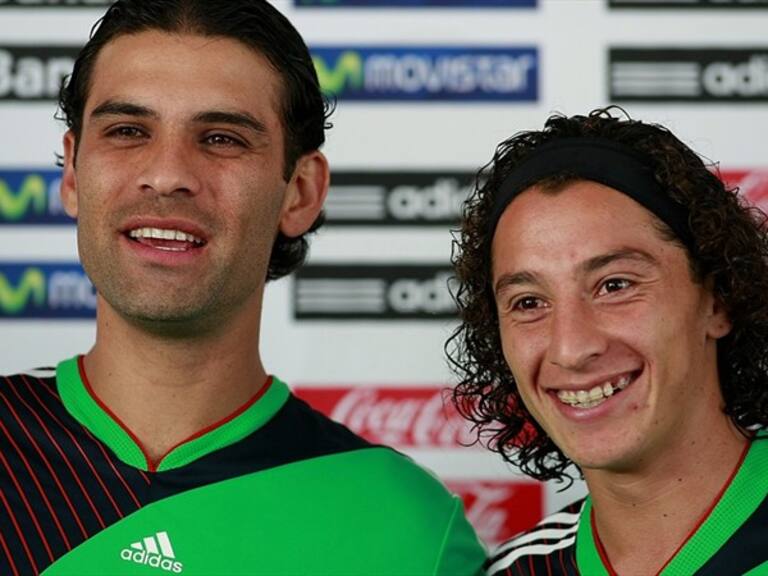 Rafael Márquez y Andrés Guardado en una conferencia de la selección mexicana. Foto: Getty Images