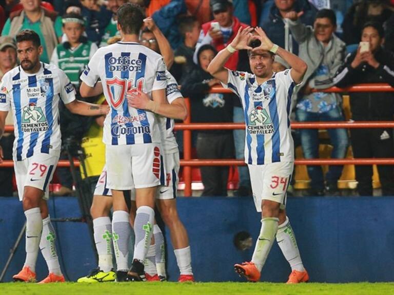 El argentino Sebastián Palacios celebra el 3-1 final, a favor de los hidalguenses. Foto: Getty Images