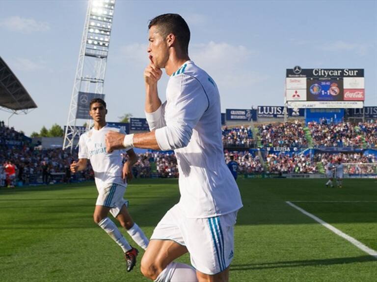 Cristiano Ronaldo celebra su gol en partido contra el Getafe de la Liga de España. Foto: Getty Images