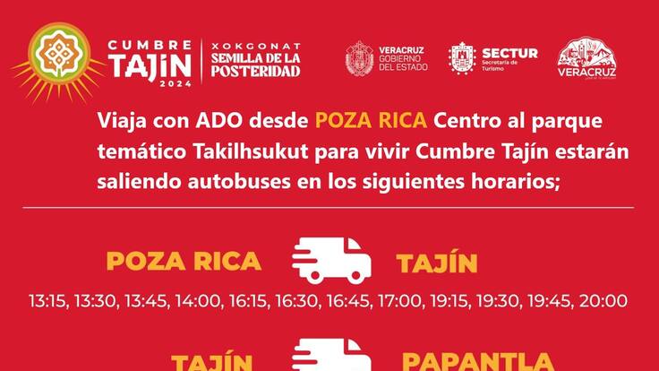 ¡Trasládate fácilmente a Cumbre Tajín desde Papantla y Poza Rica!