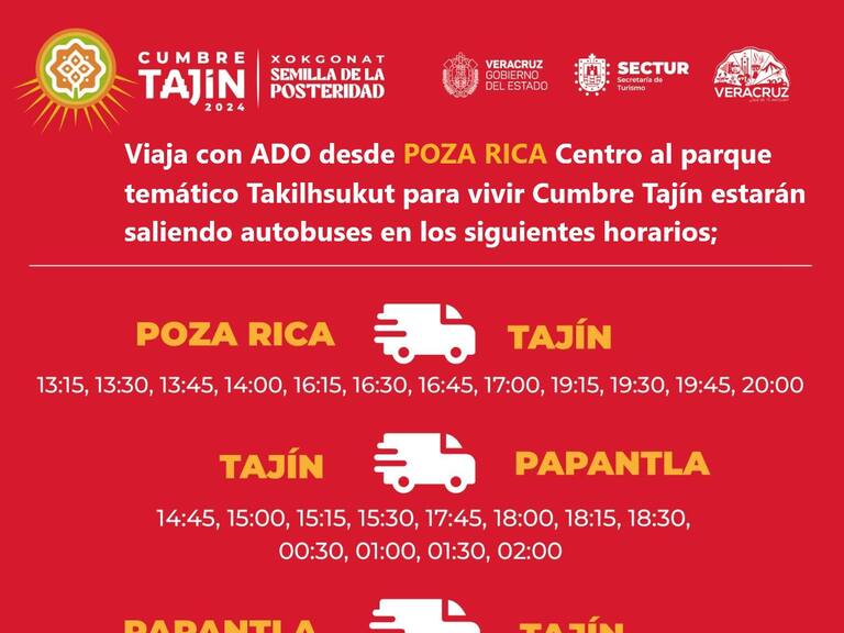 ¡Trasládate fácilmente a Cumbre Tajín desde Papantla y Poza Rica!