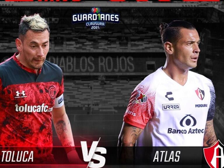 Toluca vs Atlas, en vivo, jornada 8, Liga BBVA MX, Guard1anes 2021