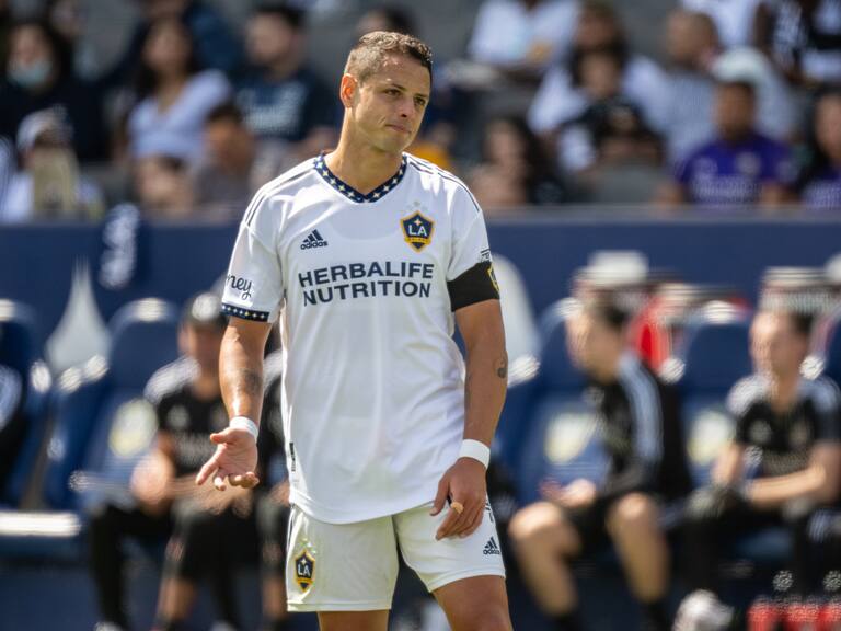 CARSON, CA - MARCH 19: Javier Hernández #14 of Los Angeles Galaxy during the match against Orlando City at the Dignity Health Sports Park on March 19, 2022 in Carson, California. Orlando City won the match 1-0 (Photo by Shaun Clark/Getty Images)