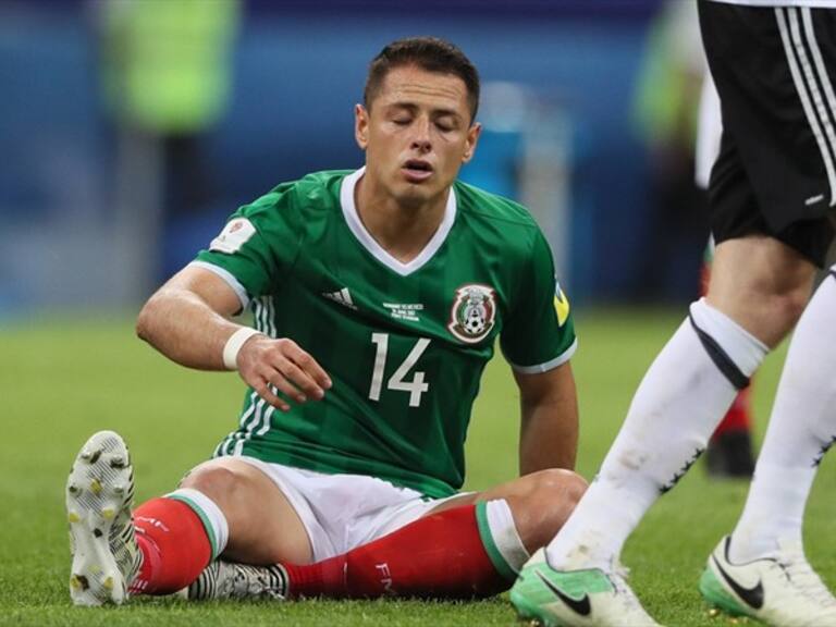 Javier Hernández frente a Alemania. Foto: Getty Images