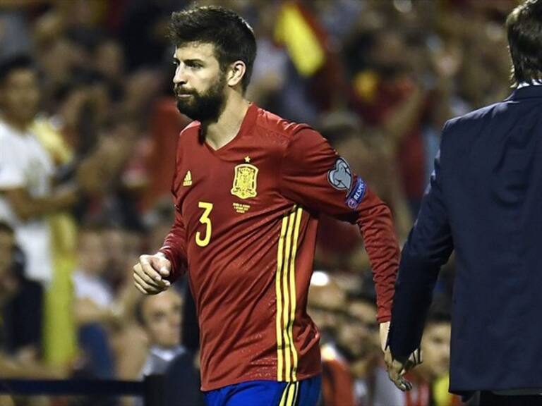 Gerard Piqué durante el encuentro ante Albania. Foto: Getty Images