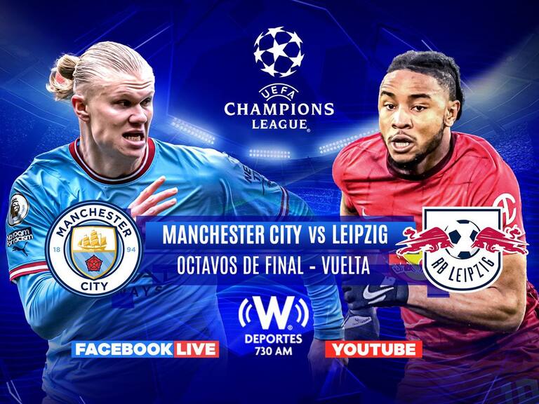 Manchester City vs Leipzig, octavos de final de la Champions League